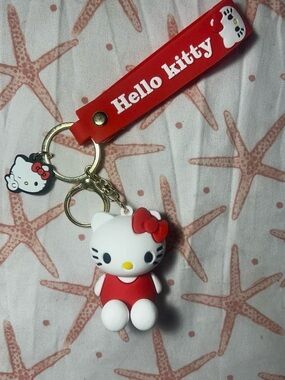 Hello Kitty Keychain Charm- Red
